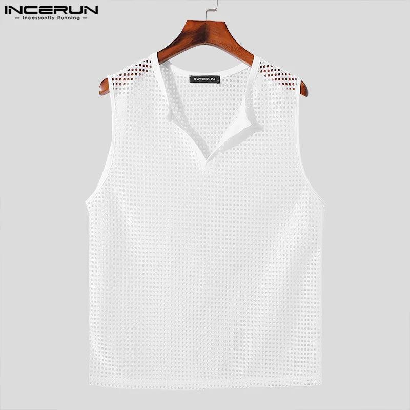 Men's Mesh Hollow Out V-Neck Tank Tops: Summer Streetwear