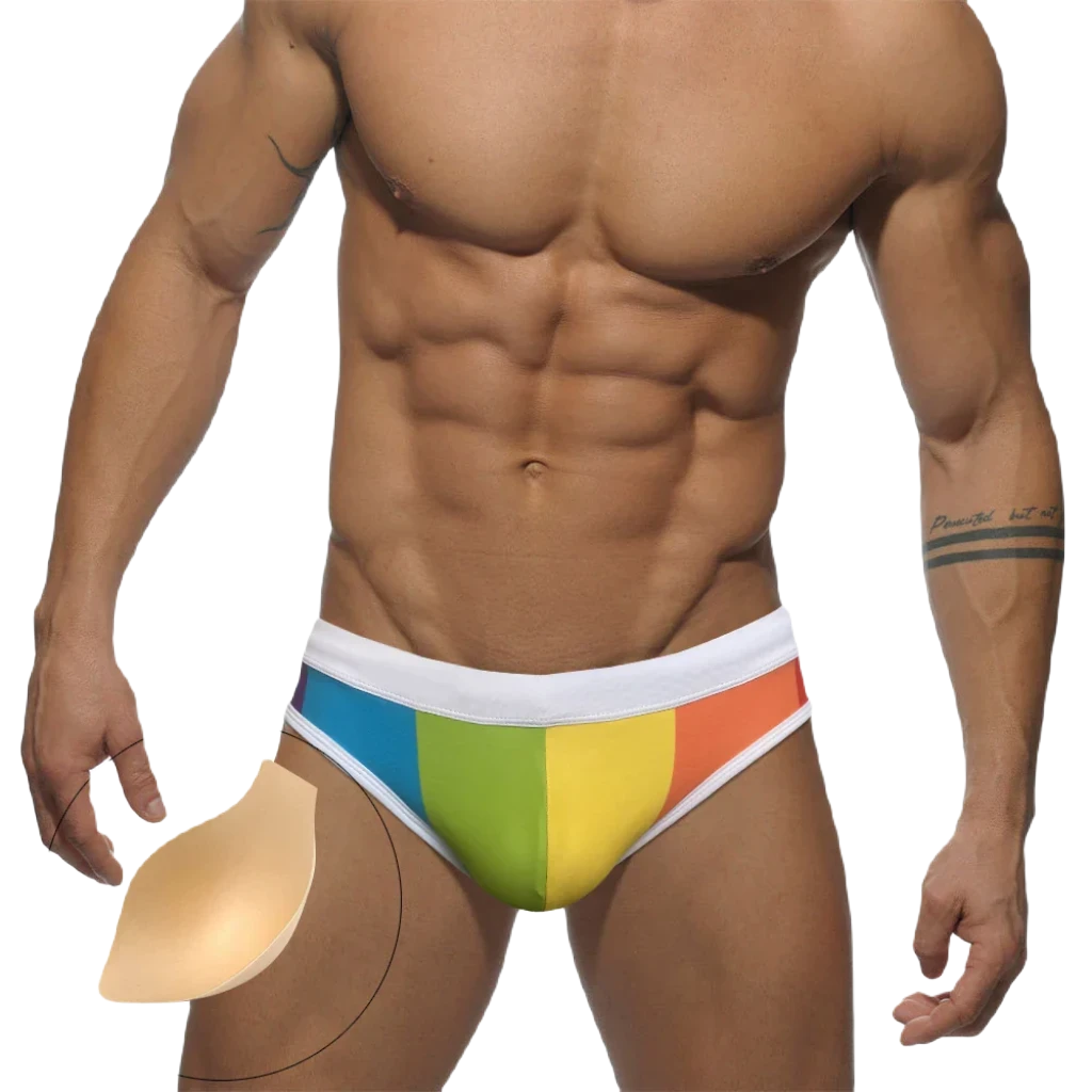 Men's Nylon Quick Dry Cartoon Swimming Briefs