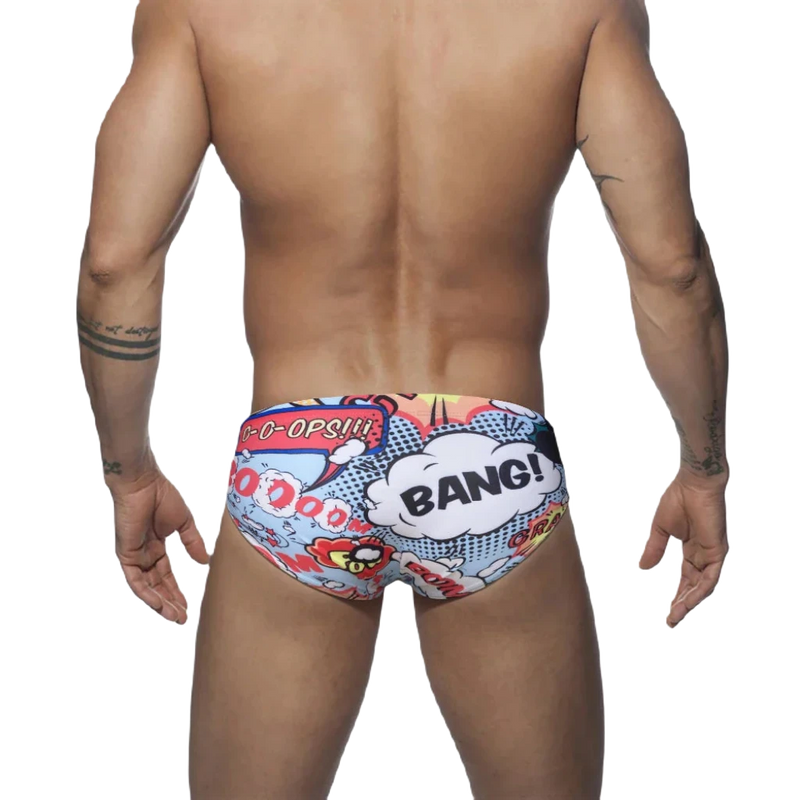 Men's Nylon Quick Dry Cartoon Swimming Briefs