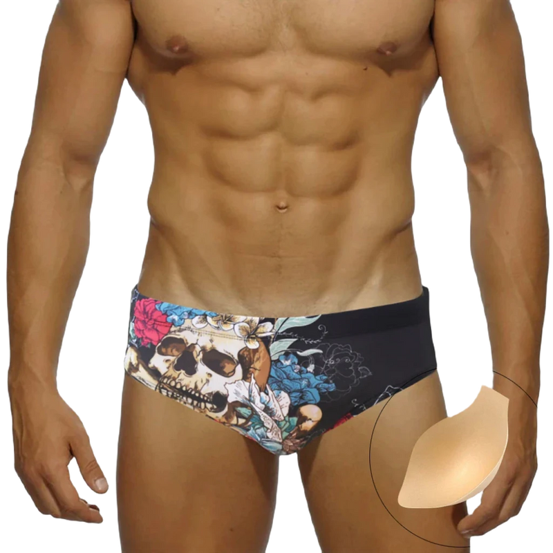 Men's Nylon Quick Dry Cartoon Swimming Briefs