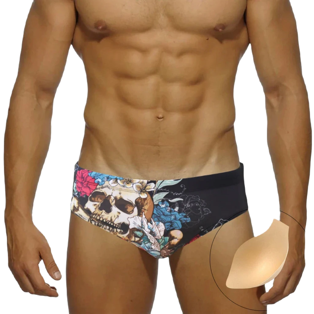 Men's Nylon Quick Dry Cartoon Swimming Briefs