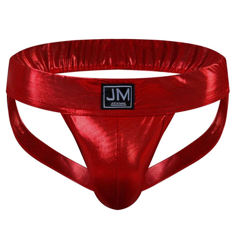 Men's PU Faux Leather Jockstrap - Bondage, Fetish, Removable Pouch