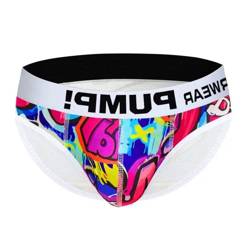 Men's Sexy Graffiti Briefs: Low Waist Butt Lifter