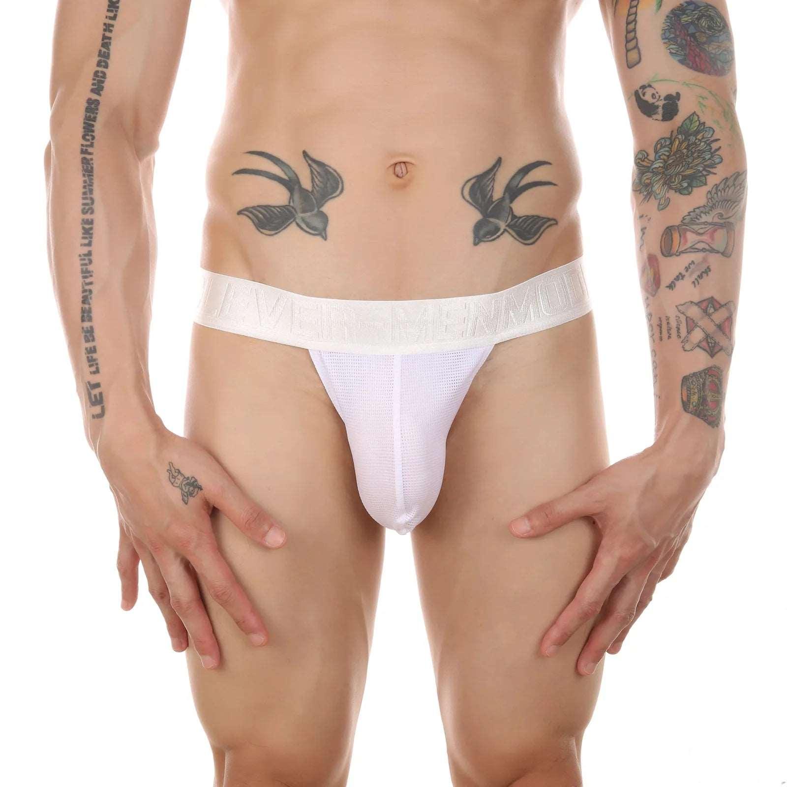 Men's Sexy Jockstrap Thongs: Breathable Mesh Lingerie