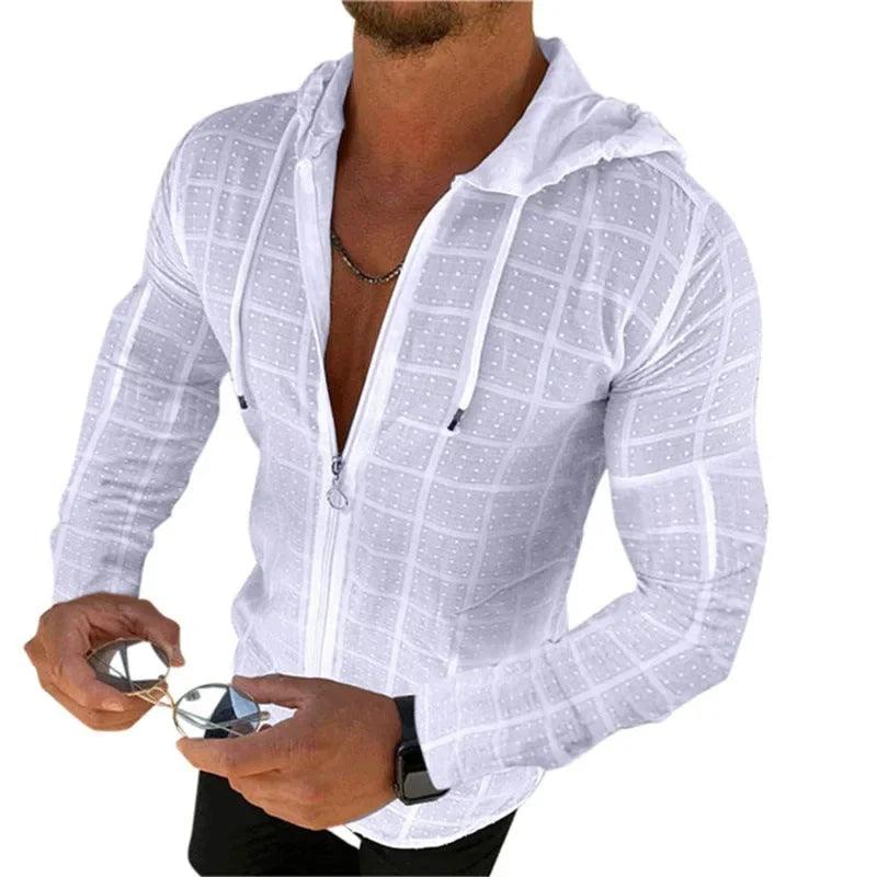 Men's Summer Plaid Hoodie | Beach & Casual Wear