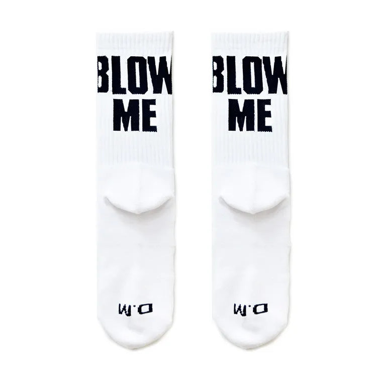 Men's White Letter Socks