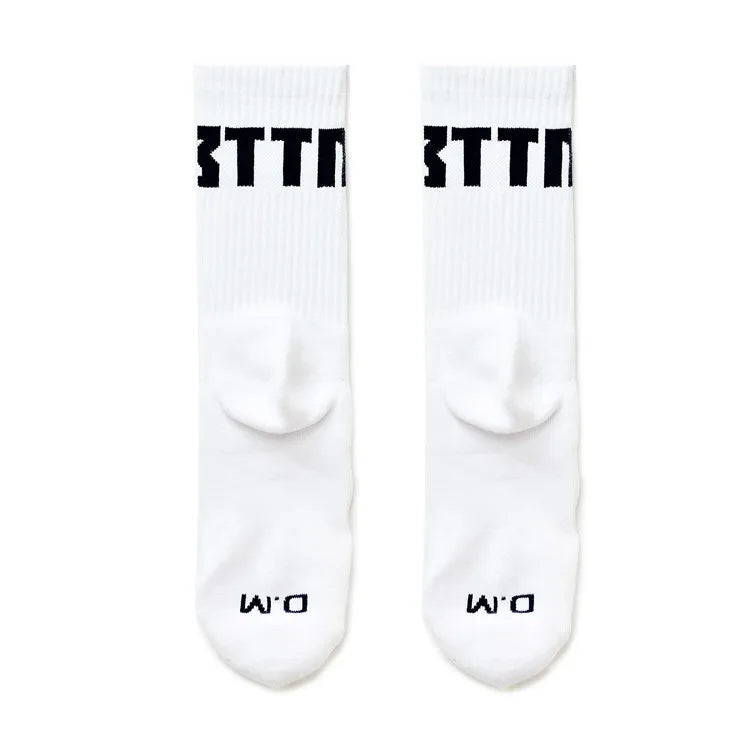 Men's White Letter Socks