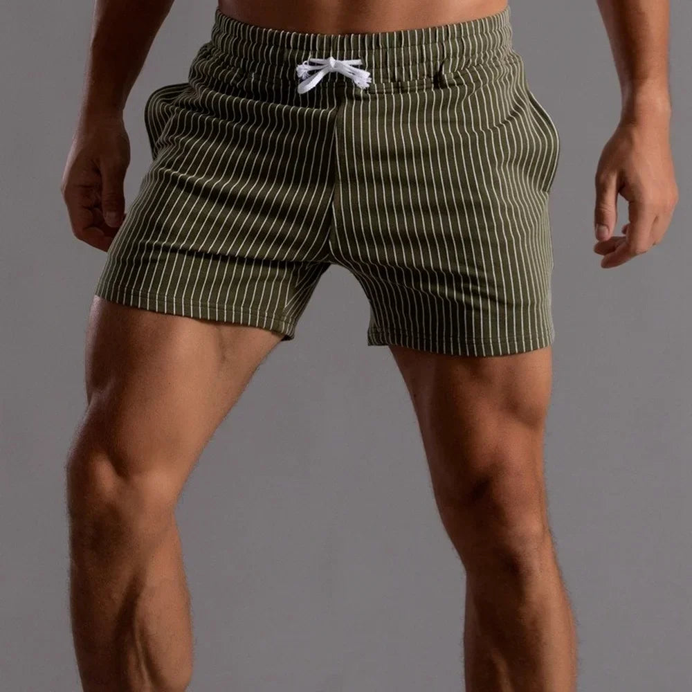 Mens Striped Sweat Shorts