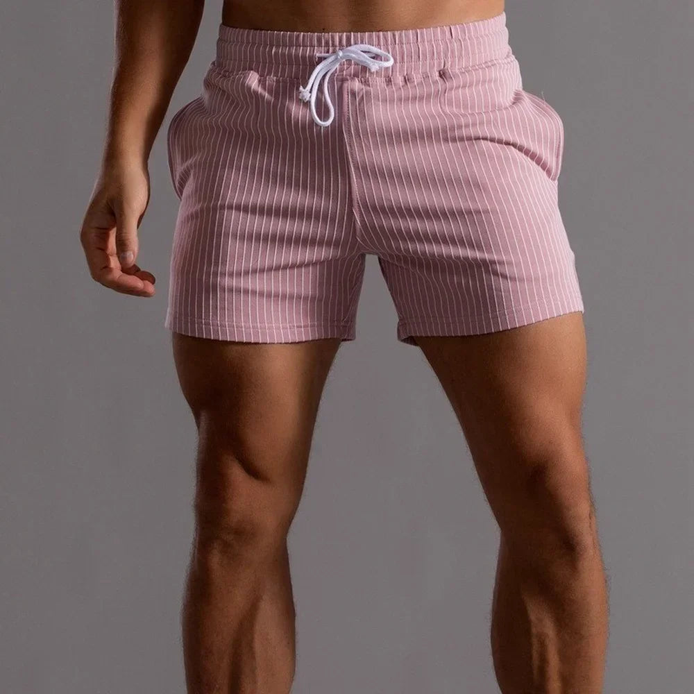 Mens Striped Sweat Shorts