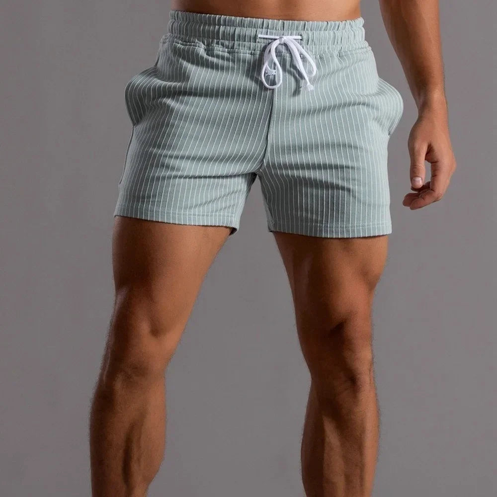 Mens Striped Sweat Shorts