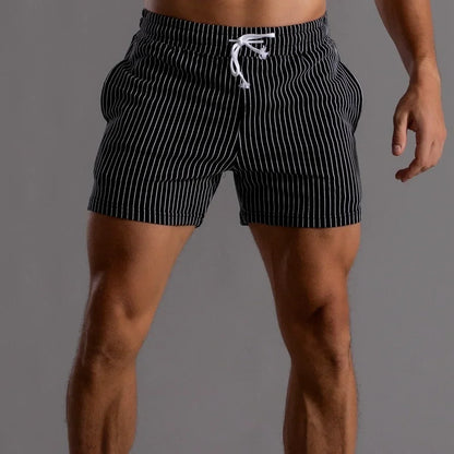 Mens Striped Sweat Shorts