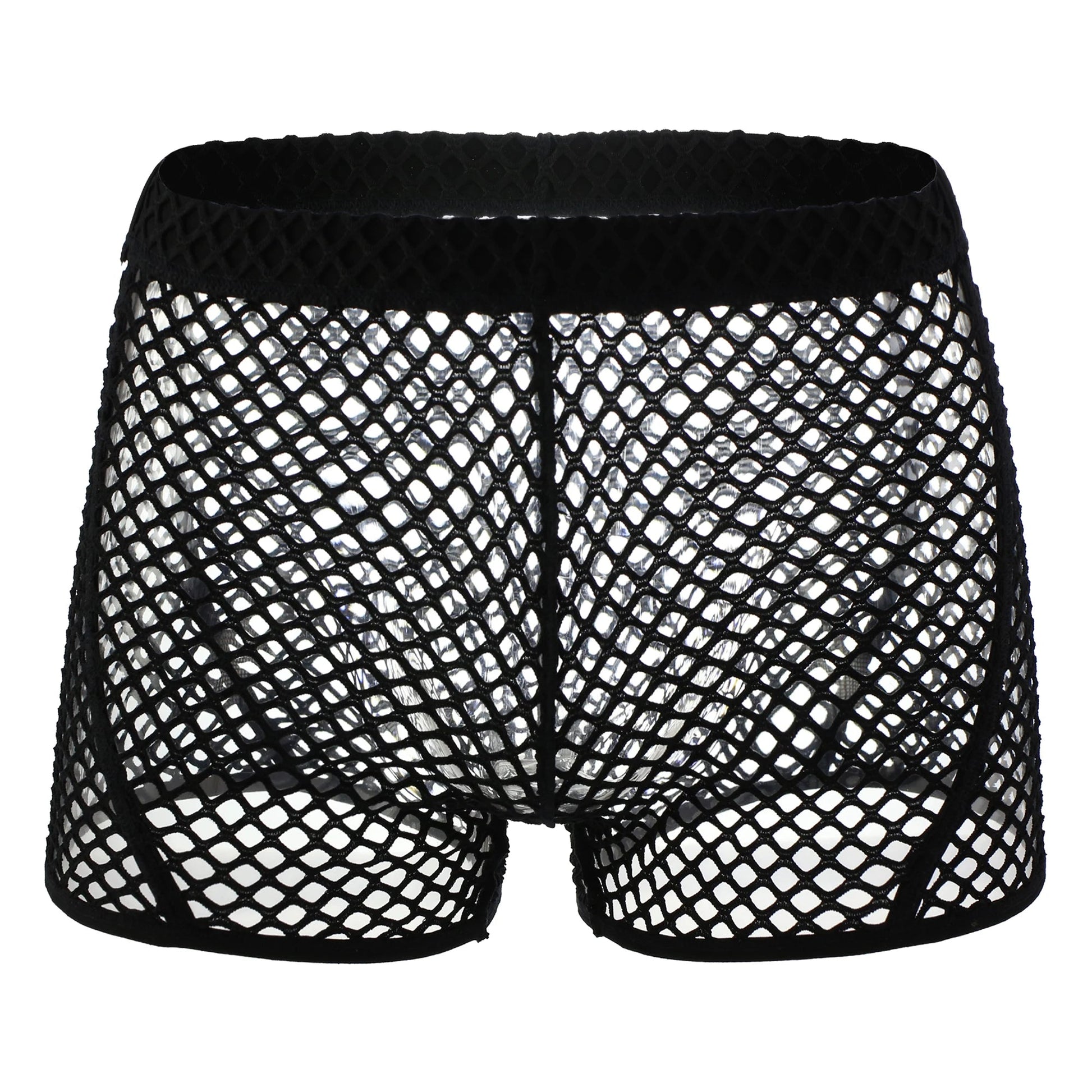 Mens Transparent Fishnet Set