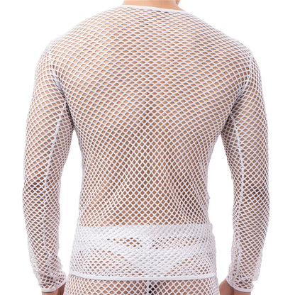 Mens Transparent Fishnet Set