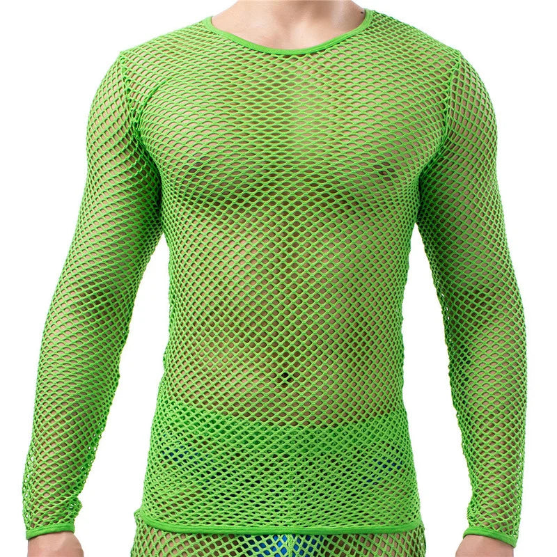 Mens Transparent Fishnet Set