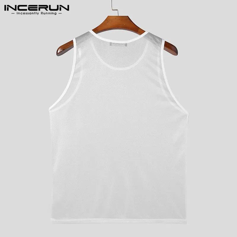 Mesh Sleeveless Tank Tops: Casual White Summer Wear