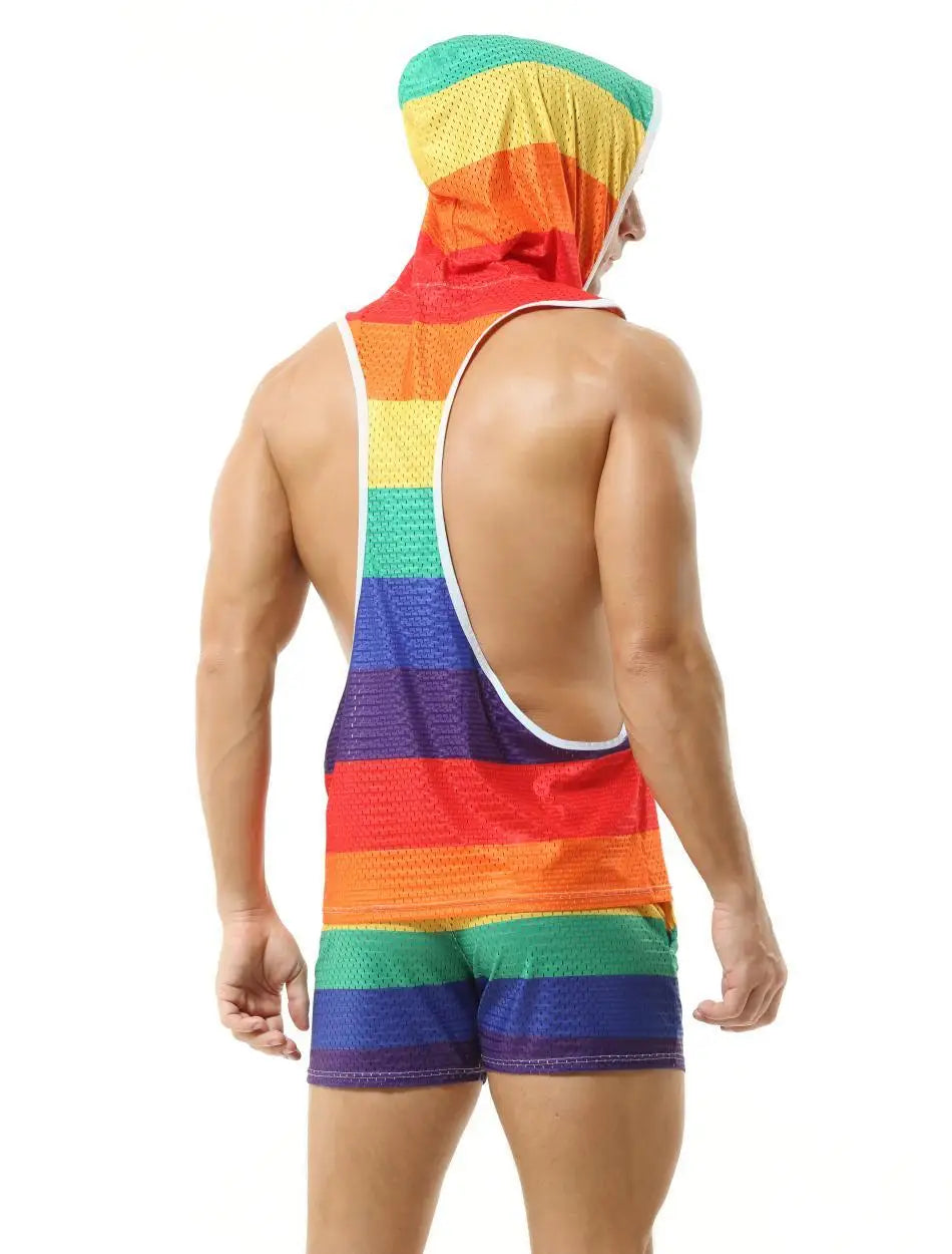 New Rainbow Hooded Men's Tank Tops