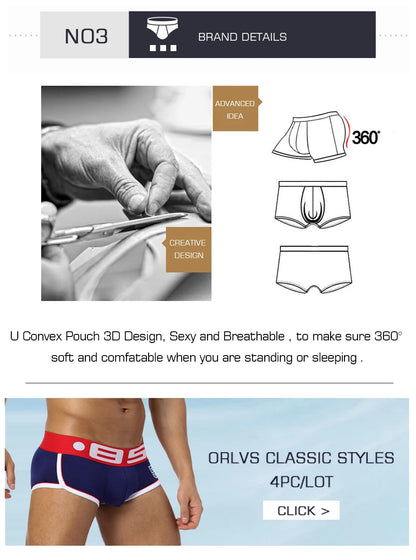 ORLVS Brand Men's Underwear - Stylish Boxer Shorts and Briefs