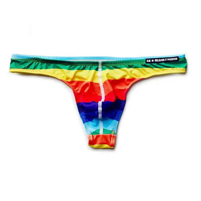 Rainbow Color Thong Swimwear Briefs