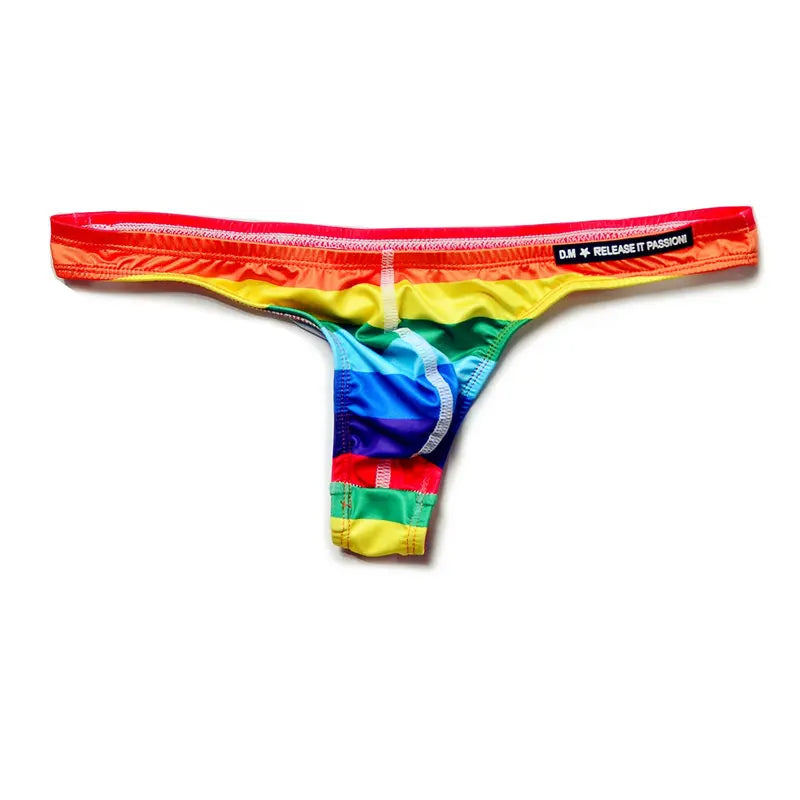 Rainbow Color Thong Swimwear Briefs