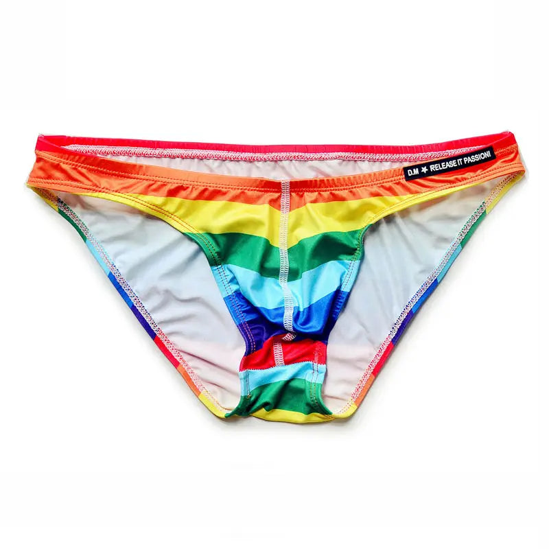 Rainbow Color Thong Swimwear Briefs