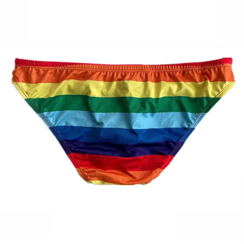 Rainbow Color Thong Swimwear Briefs