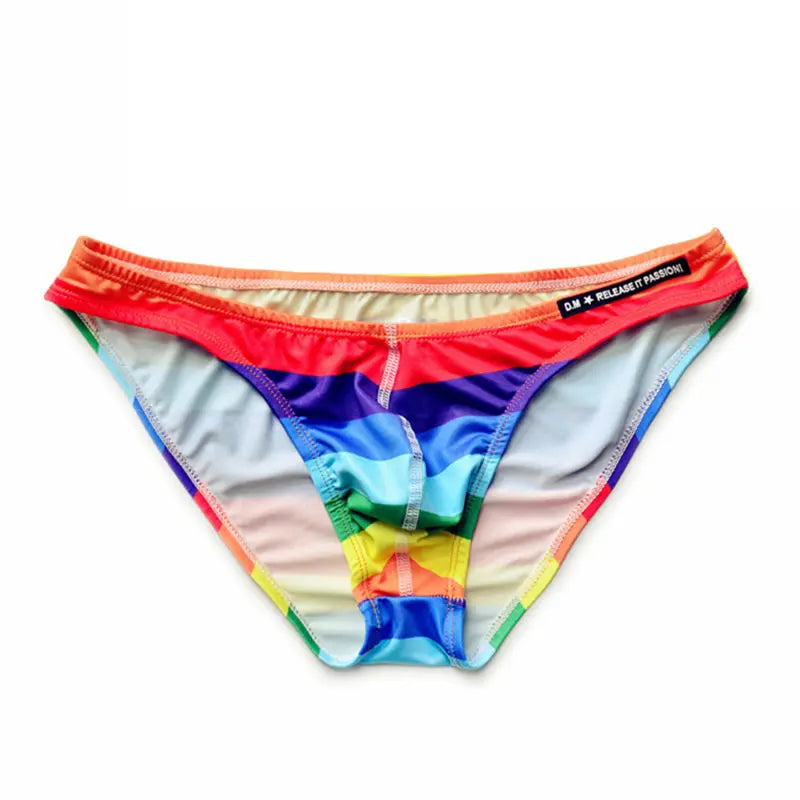 Rainbow Color Thong Swimwear Briefs