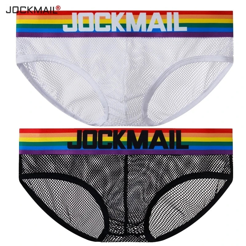 Rainbow Mesh Briefs for Gay Men