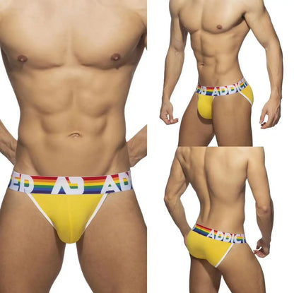 Rainbow Mid-Waist Men's Tanga Briefs