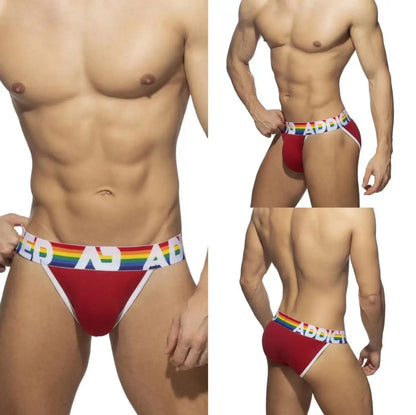 Rainbow Mid-Waist Men's Tanga Briefs