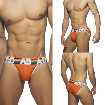 Rainbow Mid-Waist Men's Tanga Briefs