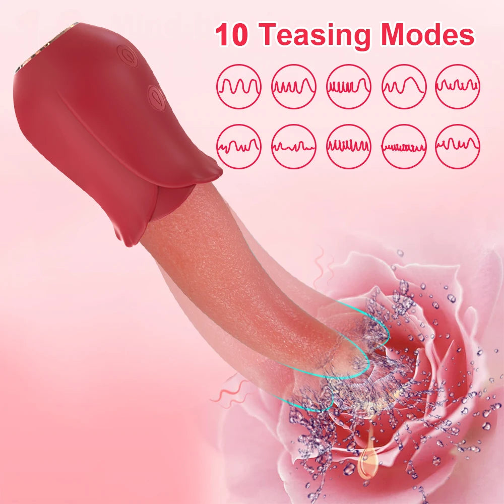 Realistic Licking Tongue Vibrators Sex Toys for Adult