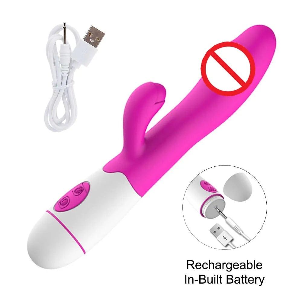 Rechargeable G Spot Rabbit Vibrator - 30 Speeds