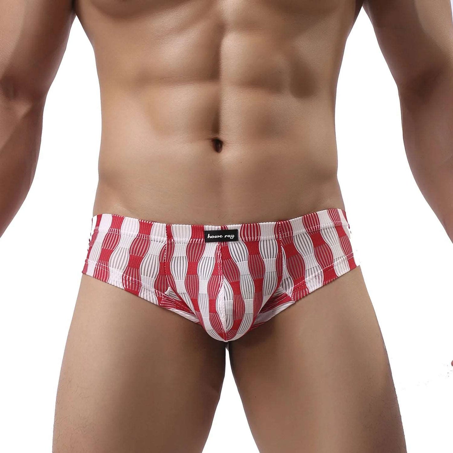 Striped Mesh Boxer Briefs Transparent Trunks