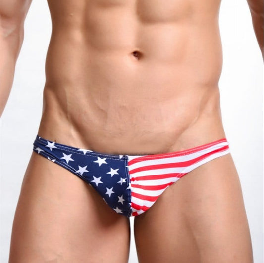 American Flag Printed Thong