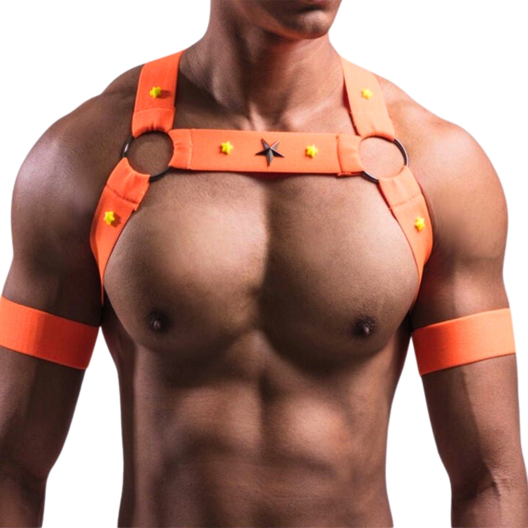 Fluorescent Men's Elastic Shoulder Harness Chest Strap