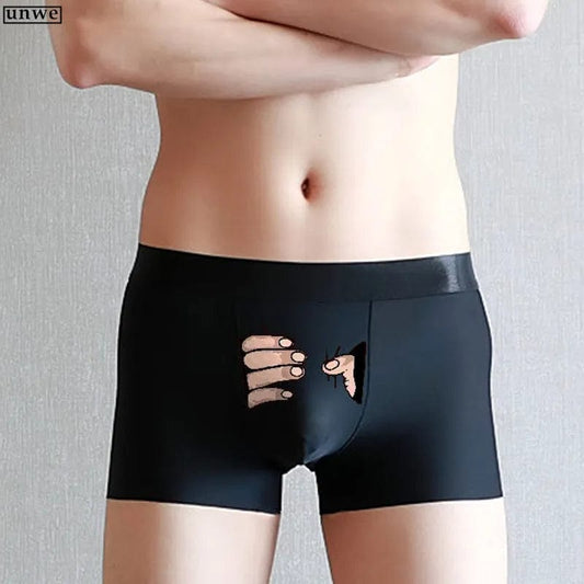 Ice Silk Cartoon Boxer Shorts for Men