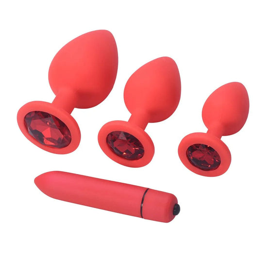 Intimate Pleasure Set: Silicone Anal Plug & Vibrator Duo for Gay Couples