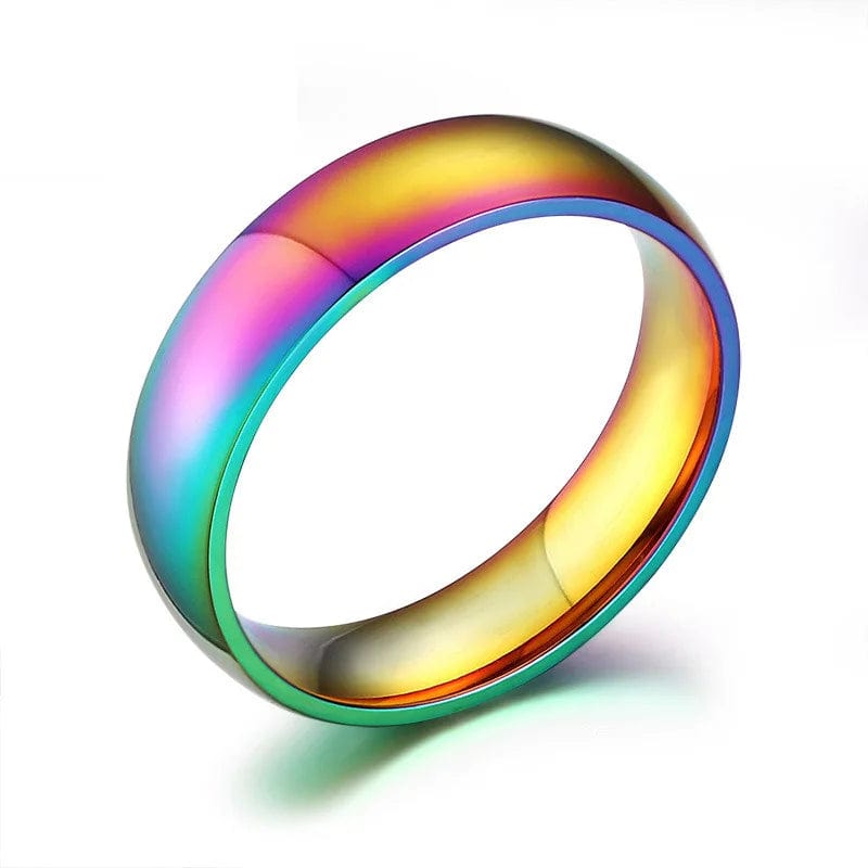 LGBT Rainbow Gay Pride Colorful Titanium Steel Couple Rings