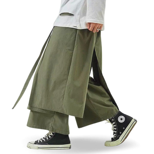 Stylish Men's Polyester Cargo Pants with Elastic Waist