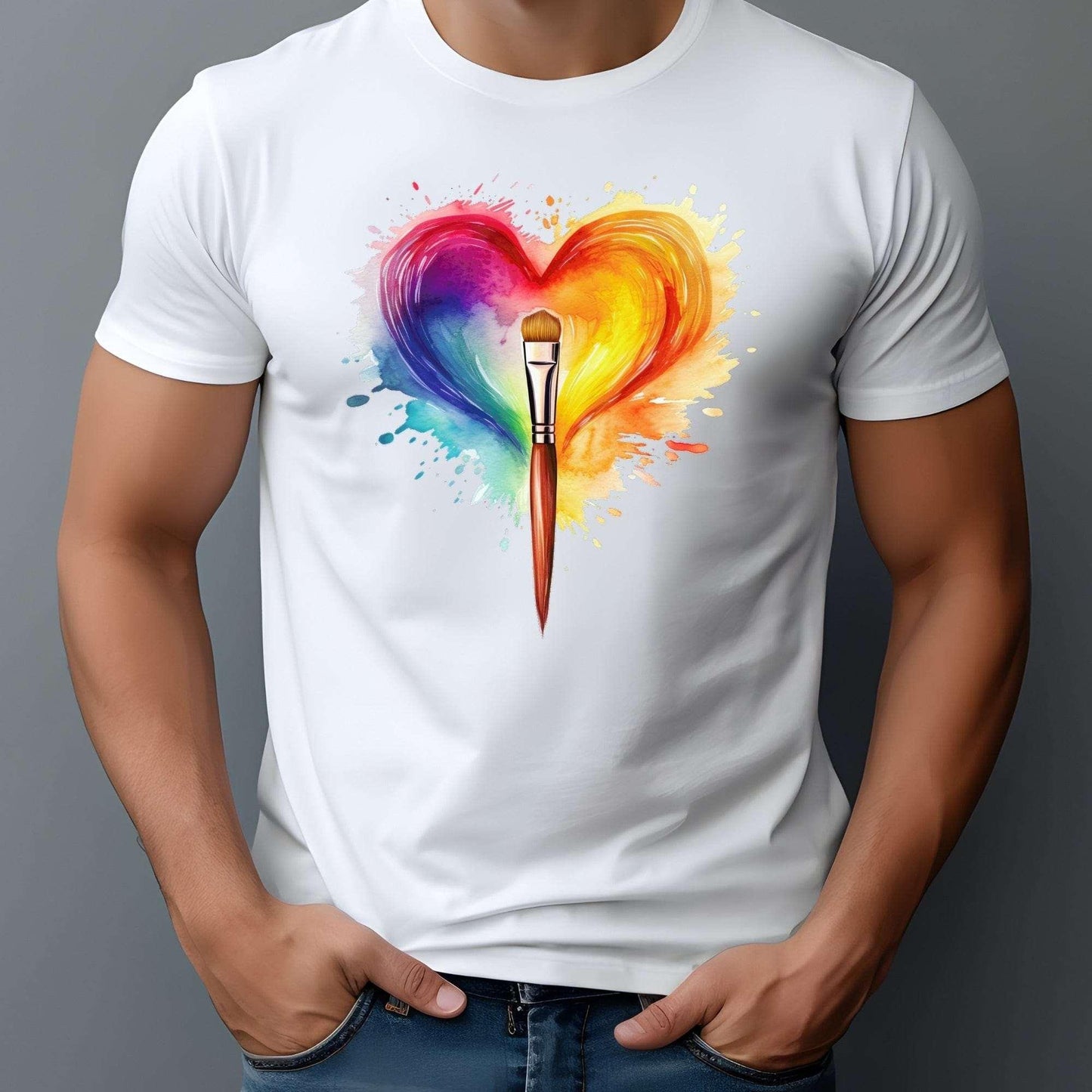 Valentines Printed Tee Rainbow Romance Graphic T-shirt