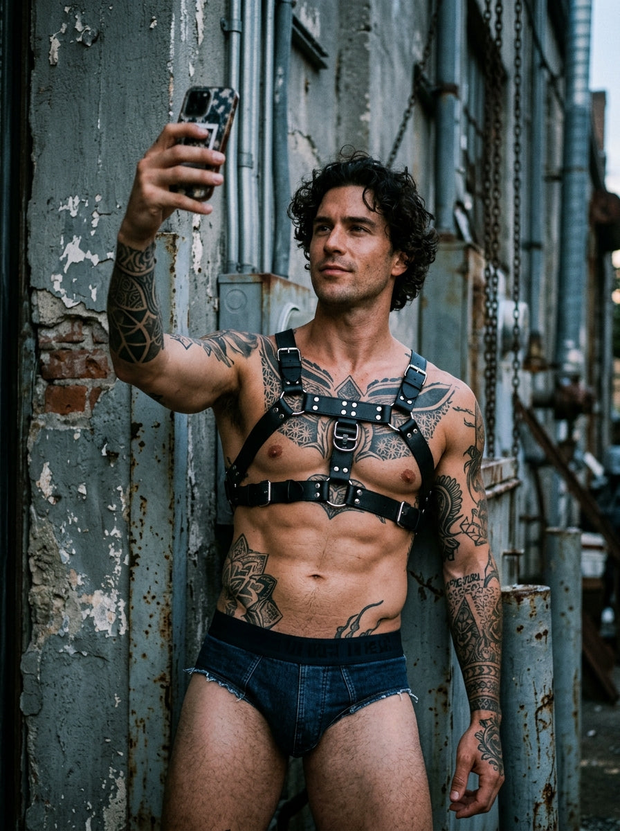 Dual-Buckle Heavy Leather Harness